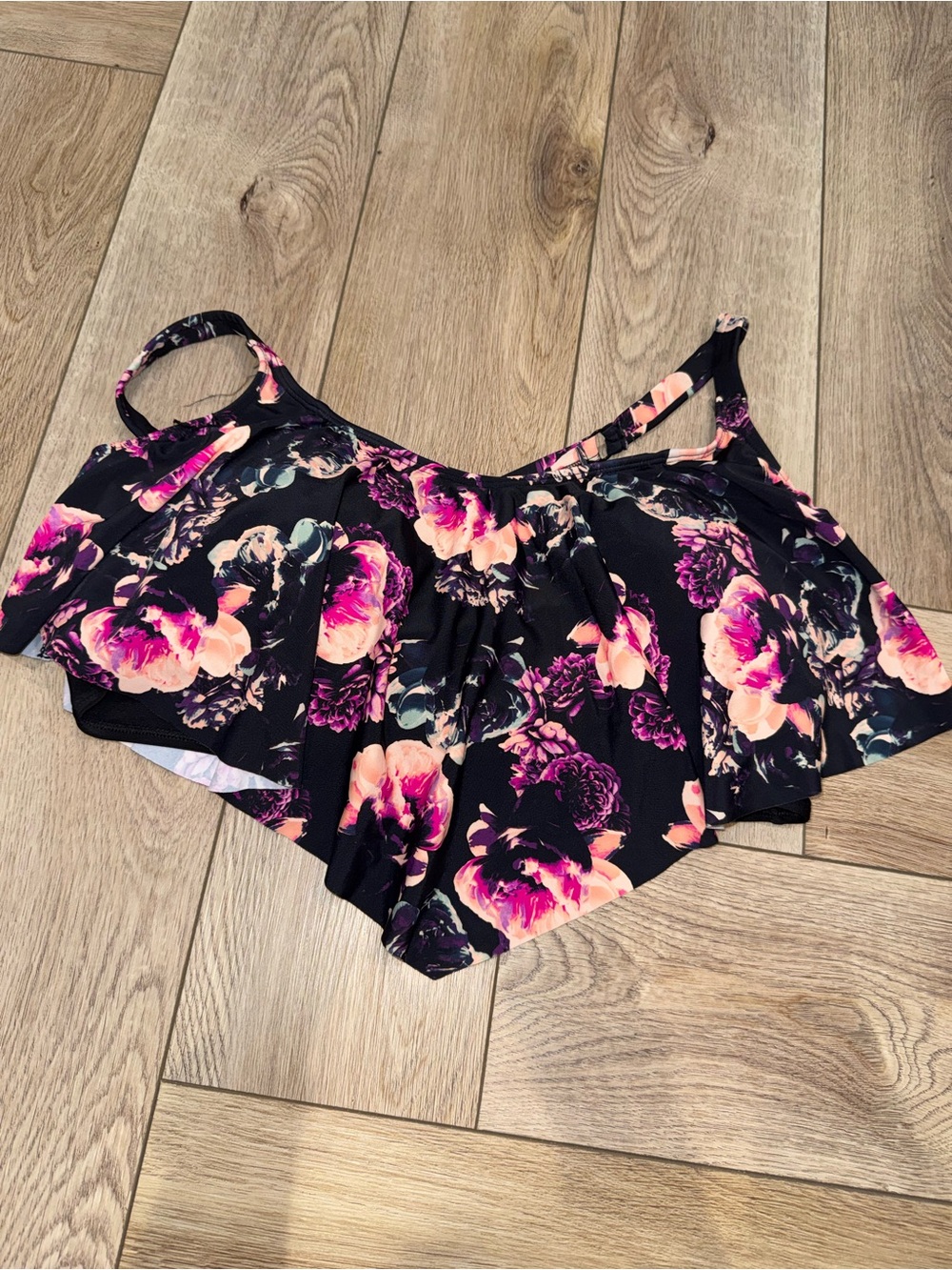 Torrid flounce floral bikini top